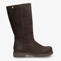 Bambina botas de piel con forro interior de pelo. marron