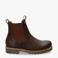 Beny Igloo botín de piel con forro interior de pelo natural. marron