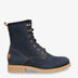 Fryda Igloo botas de piel con forro interior de pelo natural. marino