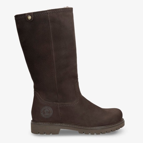 Bambina botas de piel con forro interior de pelo. marron