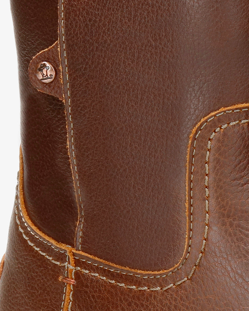 Bambina botas de piel con forro interior de pelo. cuero