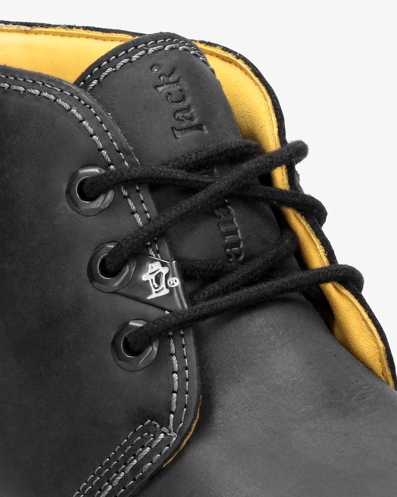 Bota Panama botines de piel con forro interior de piel. negro