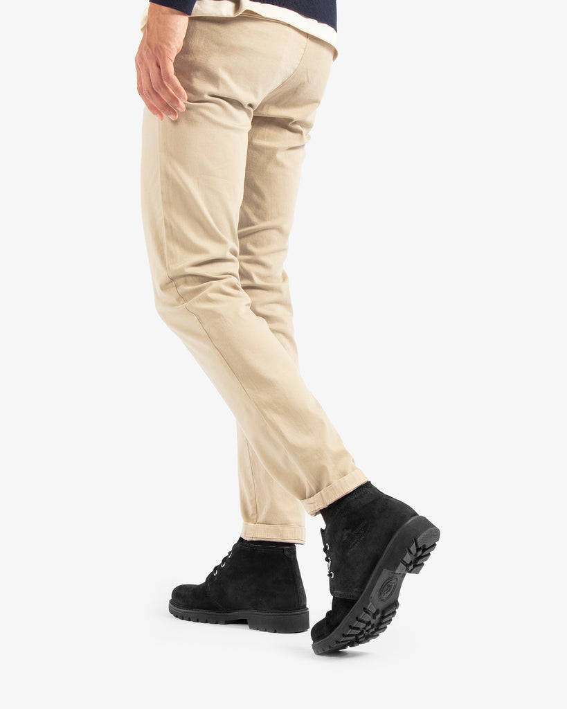 Bota Panama Igloo botines de piel con forro interior de pelo natural. negro