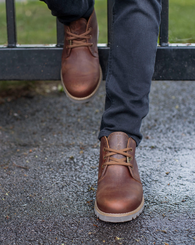 Bota Panama Igloo botines de piel con forro interior de pelo natural. cuero