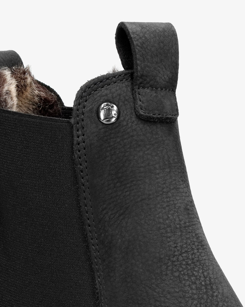 Chris botines de piel con forro interior de pelo. negro