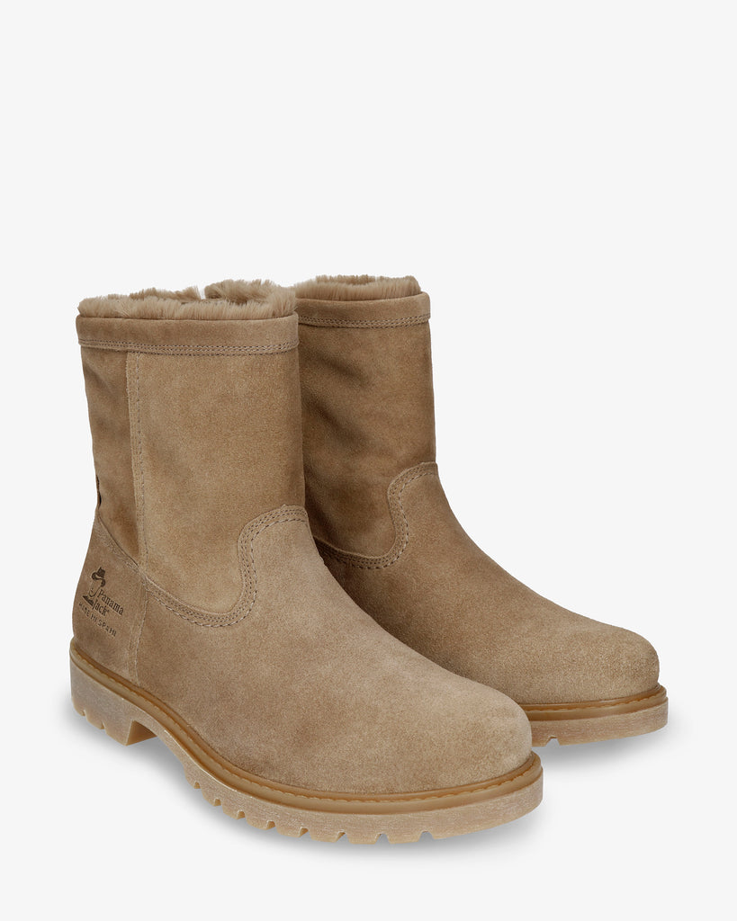 Fedro botas de piel con forro interior de pelo. taupe