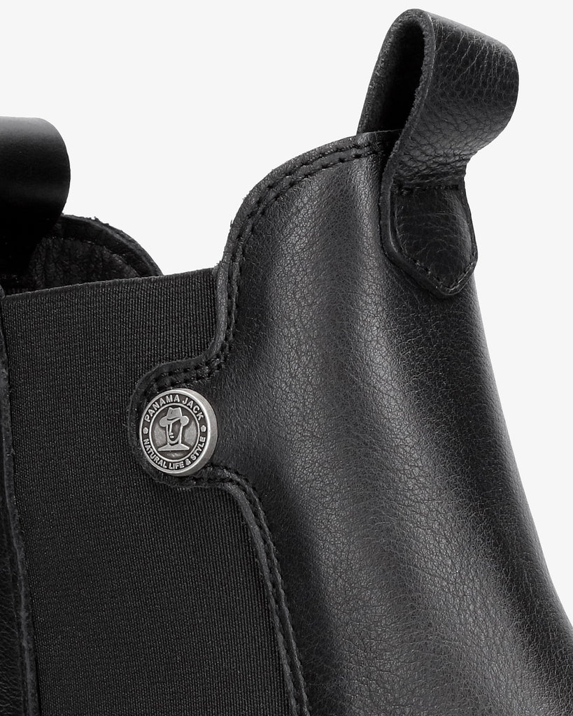 Francesca botines de piel con forro interior de piel. negro