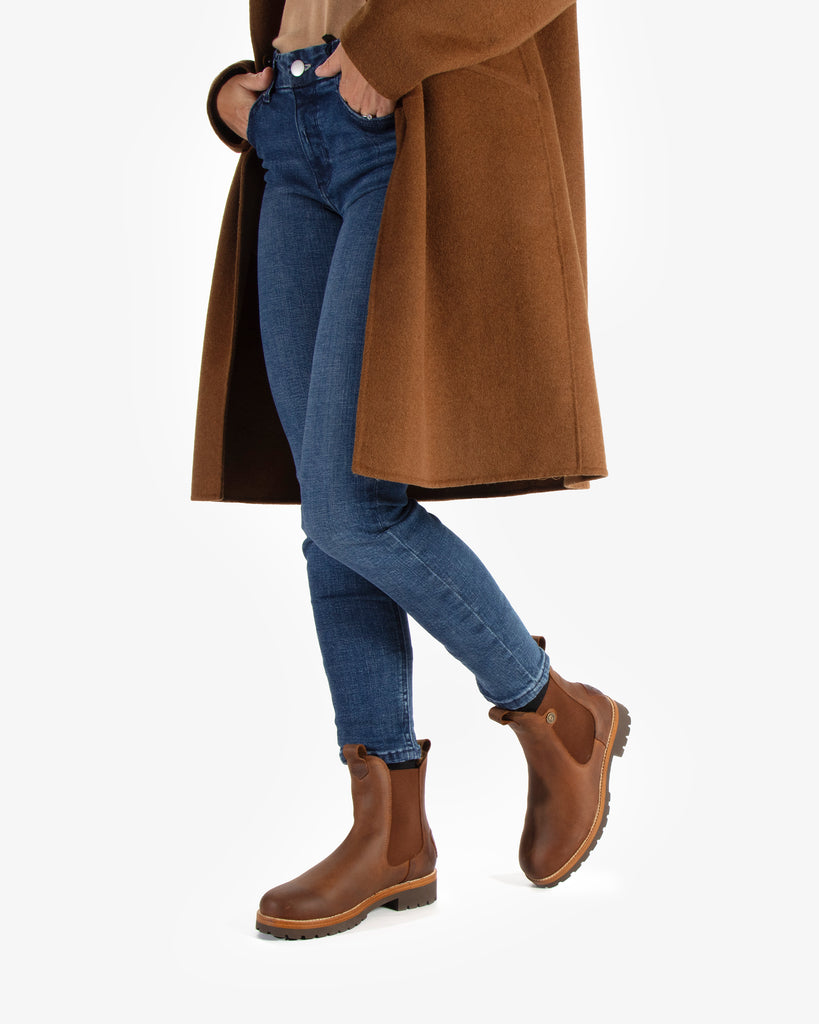 Francesca Igloo botines de piel con forro interior de pelo natural. cuero