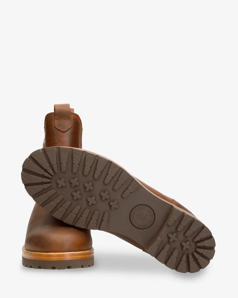 Francesca Igloo botines de piel con forro interior de pelo natural. cuero