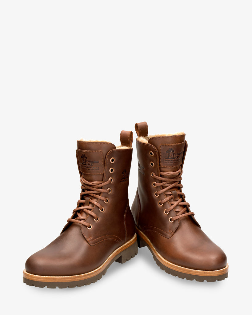 Frisia botas de piel con forro interior de pelo. cuero