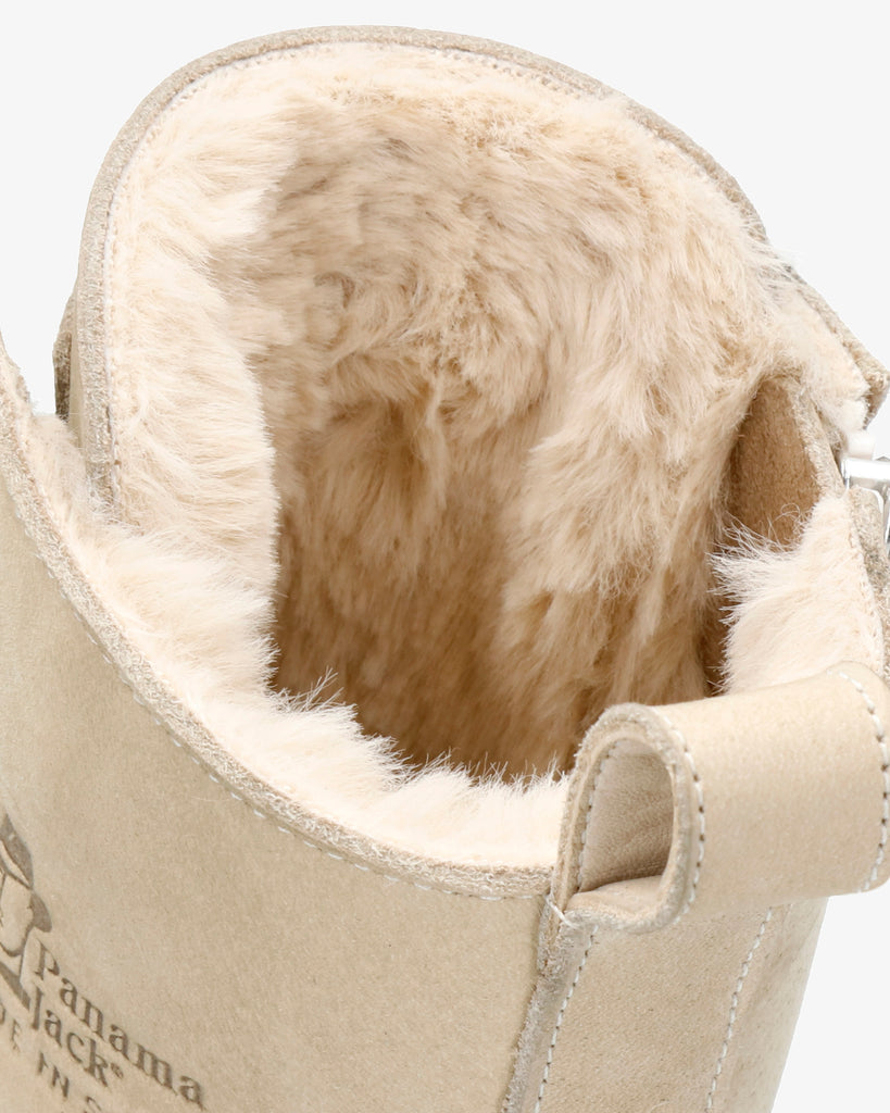 Frisia botas de piel con forro interior de pelo. crudo