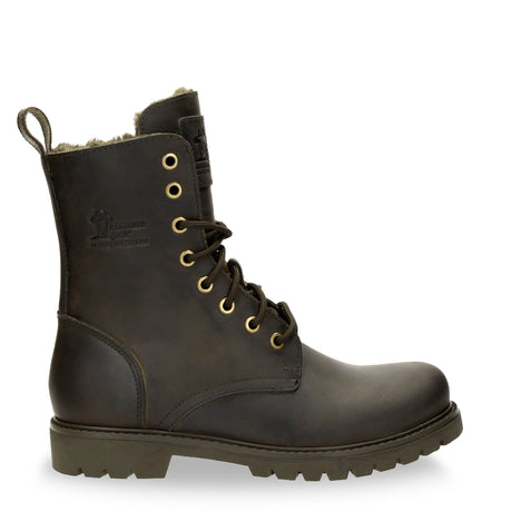 Frisia botas de piel con forro interior de pelo. kaki