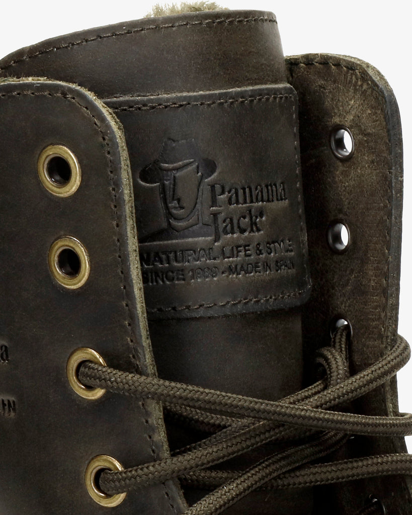 Frisia botas de piel con forro interior de pelo. kaki