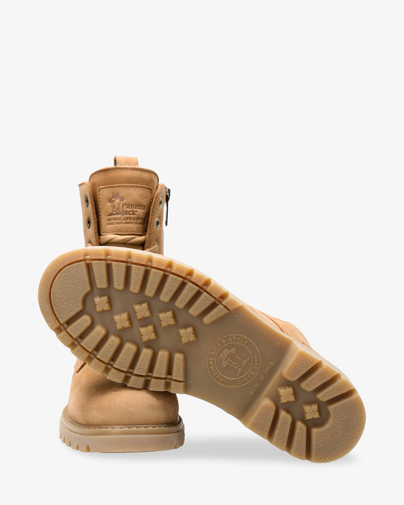 Frisia botas de piel con forro interior de pelo. camel