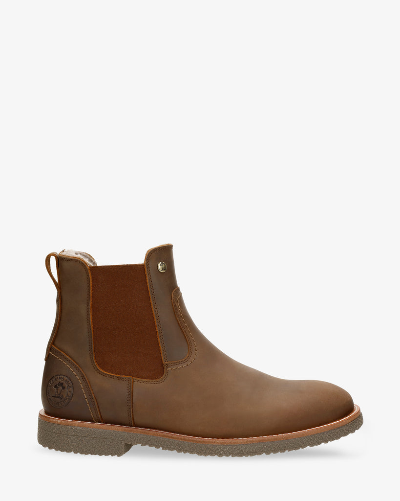 Garnock Igloo botines de piel con forro interior de pelo natural. cuero