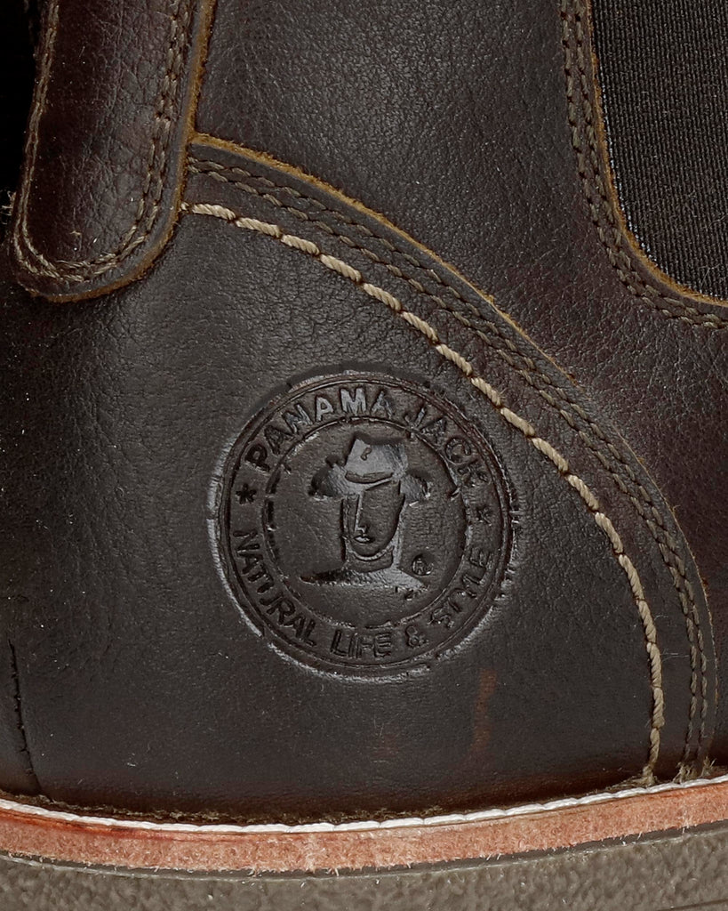 Garnock Igloo botines de piel con forro interior de pelo natural. castaño