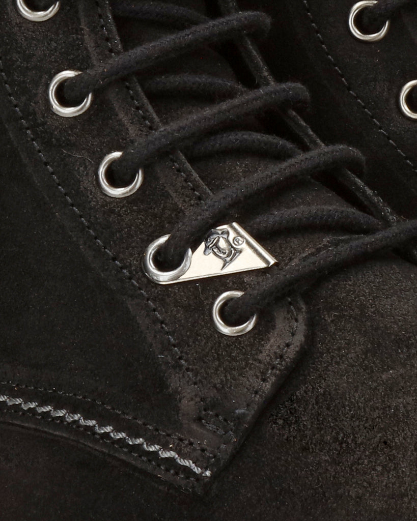 Glasgow Igloo botín de piel con forro interior de pelo natural. negro