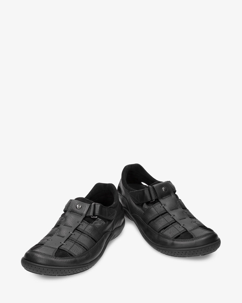 Meridian sandalias de piel con forro interior de lycra. negro