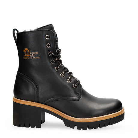 Padma botas de piel con forro interior de pelo. negro