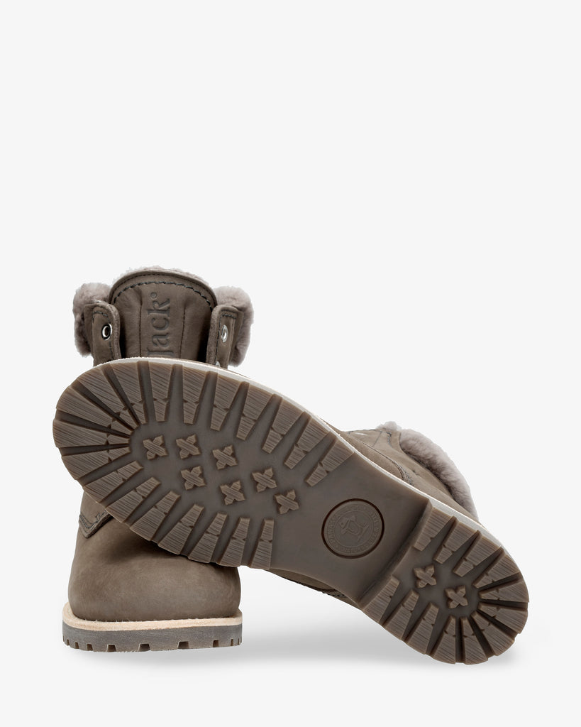 Panama 03 Igloo botas de piel con forro interior de pelo natural. gris