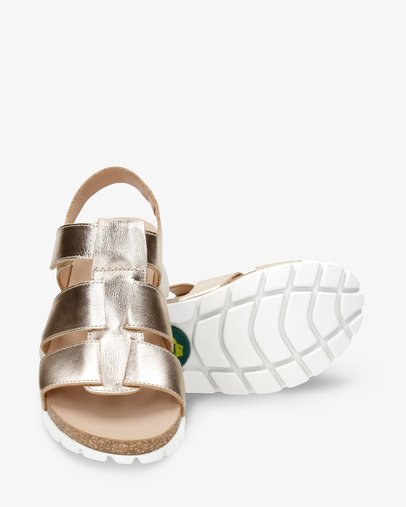 Sammy Shine sandalias de piel con forro interior de piel. oro