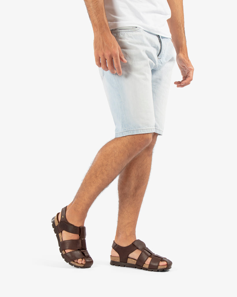 Stanley sandalias de piel con forro interior de piel. marron