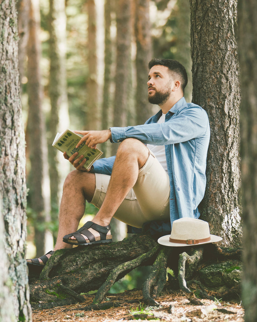 Stanley sandalias de piel con forro interior de piel. marron