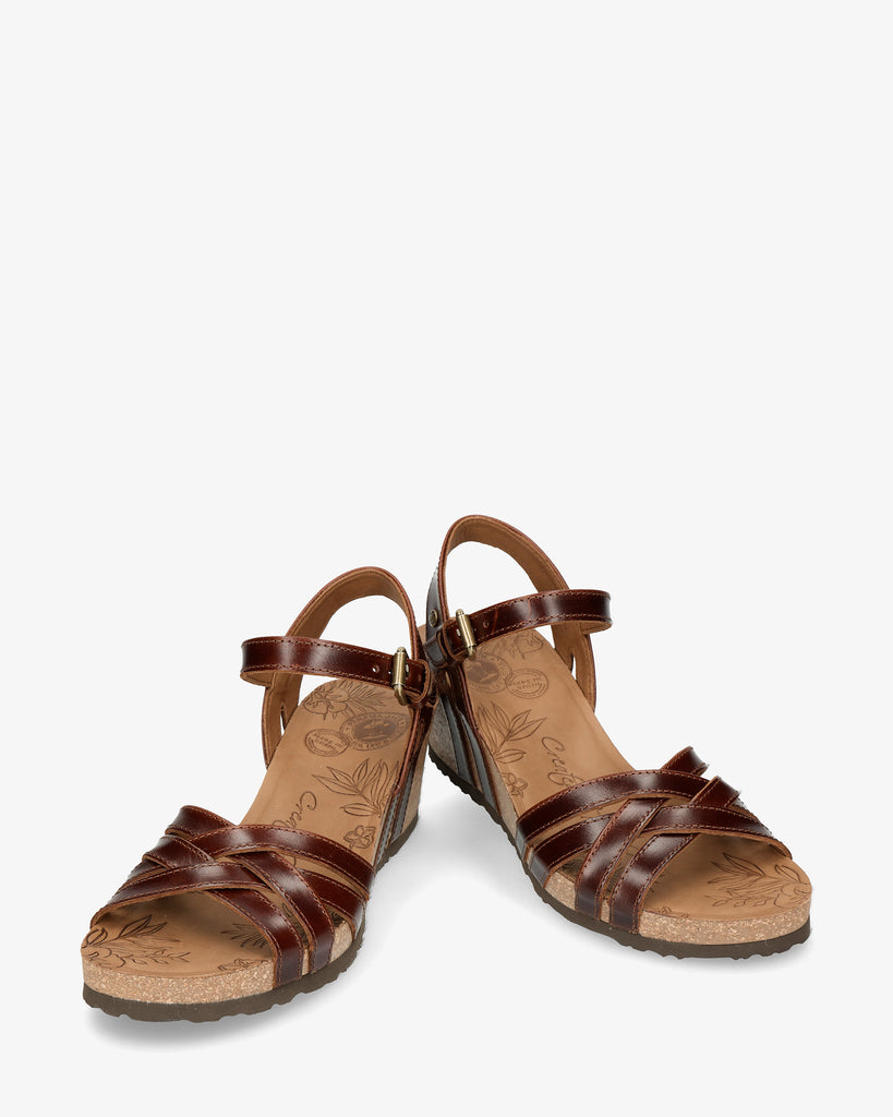 Vera Clay sandalias de piel con forro interior de piel. cuero