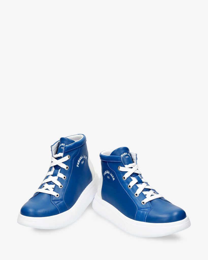 Yumbel botines de piel con forro interior de piel. azul